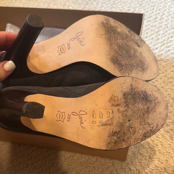 Joie Gray Ankle Booties with Fringe - Picture 4 of 5